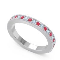 Three Quarter Eternity Curved Milgrain Dhyana Band