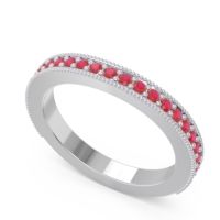 Three Quarter Eternity Curved Milgrain Dhyana Band