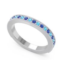 Three Quarter Eternity Curved Milgrain Dhyana Band