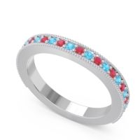 Three Quarter Eternity Curved Milgrain Dhyana Band