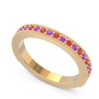 Three Quarter Eternity Curved Milgrain Dhyana Band