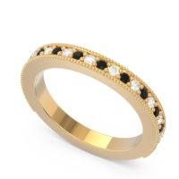 Three Quarter Eternity Curved Milgrain Dhyana Band