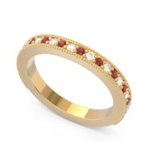 Three Quarter Eternity Curved Milgrain Dhyana Band