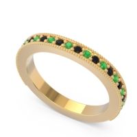 Three Quarter Eternity Curved Milgrain Dhyana Band