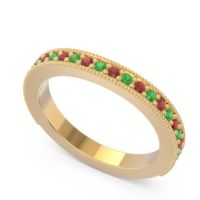 Three Quarter Eternity Curved Milgrain Dhyana Band