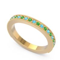 Three Quarter Eternity Curved Milgrain Dhyana Band