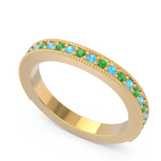 Three Quarter Eternity Curved Milgrain Dhyana Band