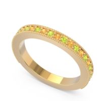 Three Quarter Eternity Curved Milgrain Dhyana Band