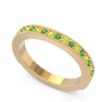 Three Quarter Eternity Curved Milgrain Dhyana Band