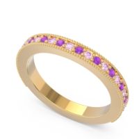 Three Quarter Eternity Curved Milgrain Dhyana Band
