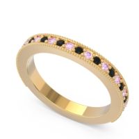 Three Quarter Eternity Curved Milgrain Dhyana Band