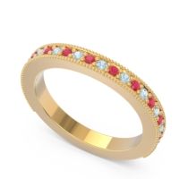 Three Quarter Eternity Curved Milgrain Dhyana Band