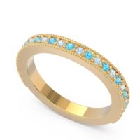 Three Quarter Eternity Curved Milgrain Dhyana Band