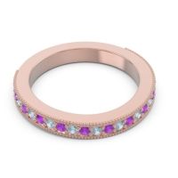 Three Quarter Eternity Curved Milgrain Dhyana Band