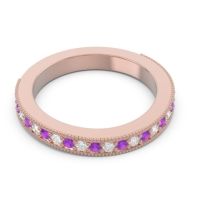 Three Quarter Eternity Curved Milgrain Dhyana Band
