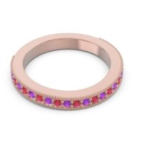 Three Quarter Eternity Curved Milgrain Dhyana Band