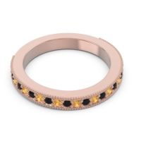 Three Quarter Eternity Curved Milgrain Dhyana Band
