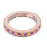 Three Quarter Eternity Curved Milgrain Dhyana Band