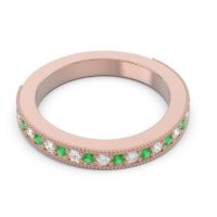 Three Quarter Eternity Curved Milgrain Dhyana Band