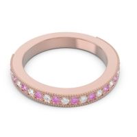 Three Quarter Eternity Curved Milgrain Dhyana Band