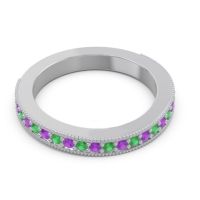 Three Quarter Eternity Curved Milgrain Dhyana Band