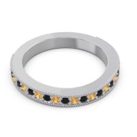 Three Quarter Eternity Curved Milgrain Dhyana Band
