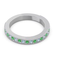 Three Quarter Eternity Curved Milgrain Dhyana Band