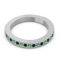 Three Quarter Eternity Curved Milgrain Dhyana Band