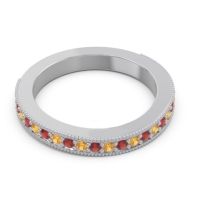 Three Quarter Eternity Curved Milgrain Dhyana Band