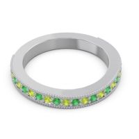 Three Quarter Eternity Curved Milgrain Dhyana Band