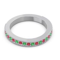 Three Quarter Eternity Curved Milgrain Dhyana Band