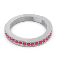 Three Quarter Eternity Curved Milgrain Dhyana Band