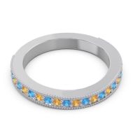 Three Quarter Eternity Curved Milgrain Dhyana Band