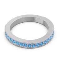 Three Quarter Eternity Curved Milgrain Dhyana Band