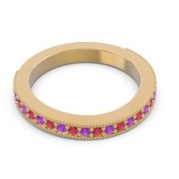 Three Quarter Eternity Curved Milgrain Dhyana Band