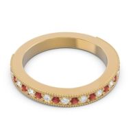 Three Quarter Eternity Curved Milgrain Dhyana Band