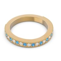 Three Quarter Eternity Curved Milgrain Dhyana Band