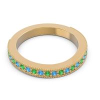 Three Quarter Eternity Curved Milgrain Dhyana Band