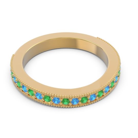 Three Quarter Eternity Curved Milgrain Dhyana Band