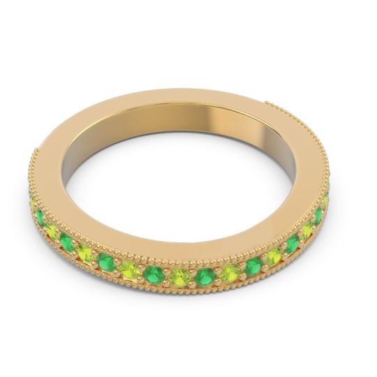 Three Quarter Eternity Curved Milgrain Dhyana Band