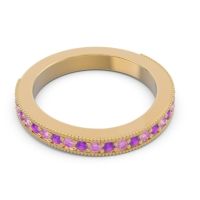 Three Quarter Eternity Curved Milgrain Dhyana Band