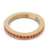 Three Quarter Eternity Curved Milgrain Dhyana Band