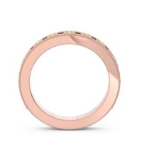 Three Quarter Eternity Curved Milgrain Dhyana Band
