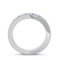Three Quarter Eternity Curved Milgrain Dhyana Band