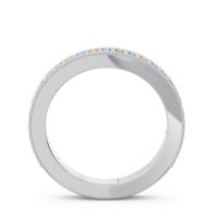 Three Quarter Eternity Curved Milgrain Dhyana Band