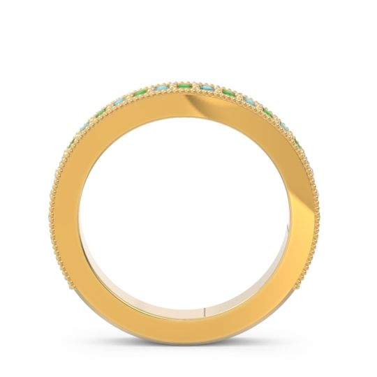 Three Quarter Eternity Curved Milgrain Dhyana Band