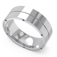 Men's Secret Stone Grooved 7.5mm Band