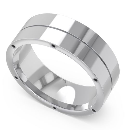Men's Secret Stone Grooved 7.5mm Band