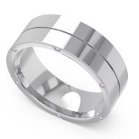 Men's Secret Stone Grooved 7.5mm Band