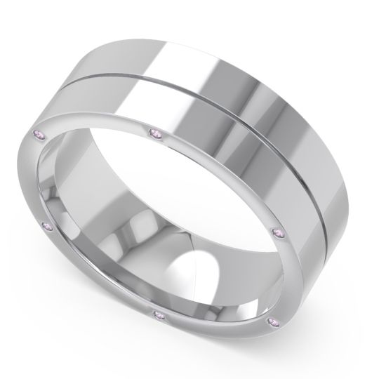 Men's Secret Stone Grooved 7.5mm Band